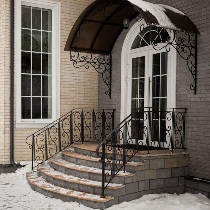 Snowy railing