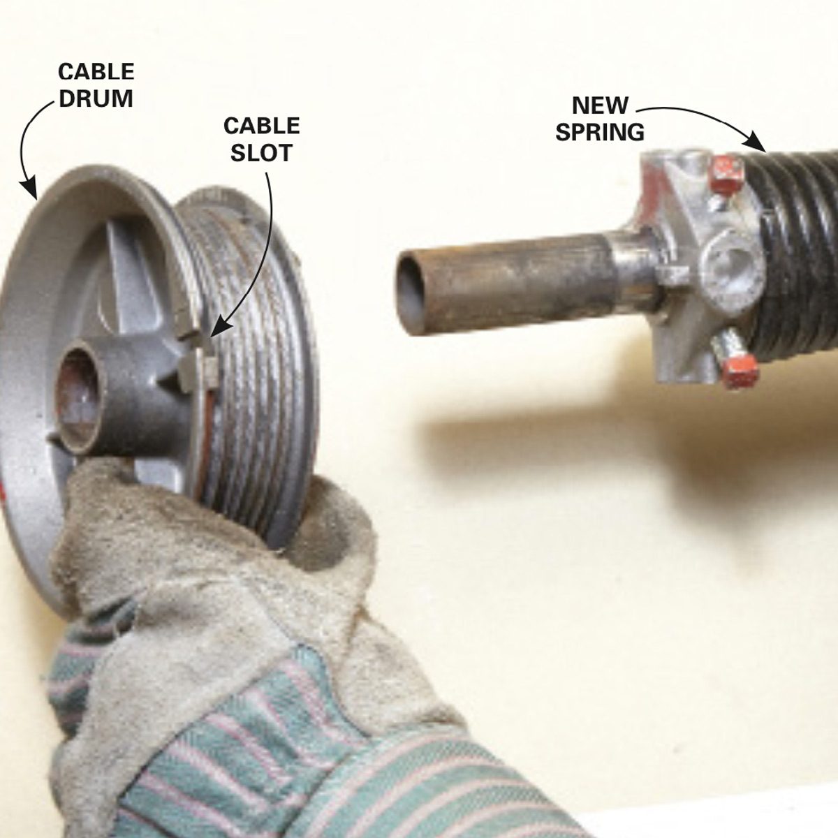 Install the left spring