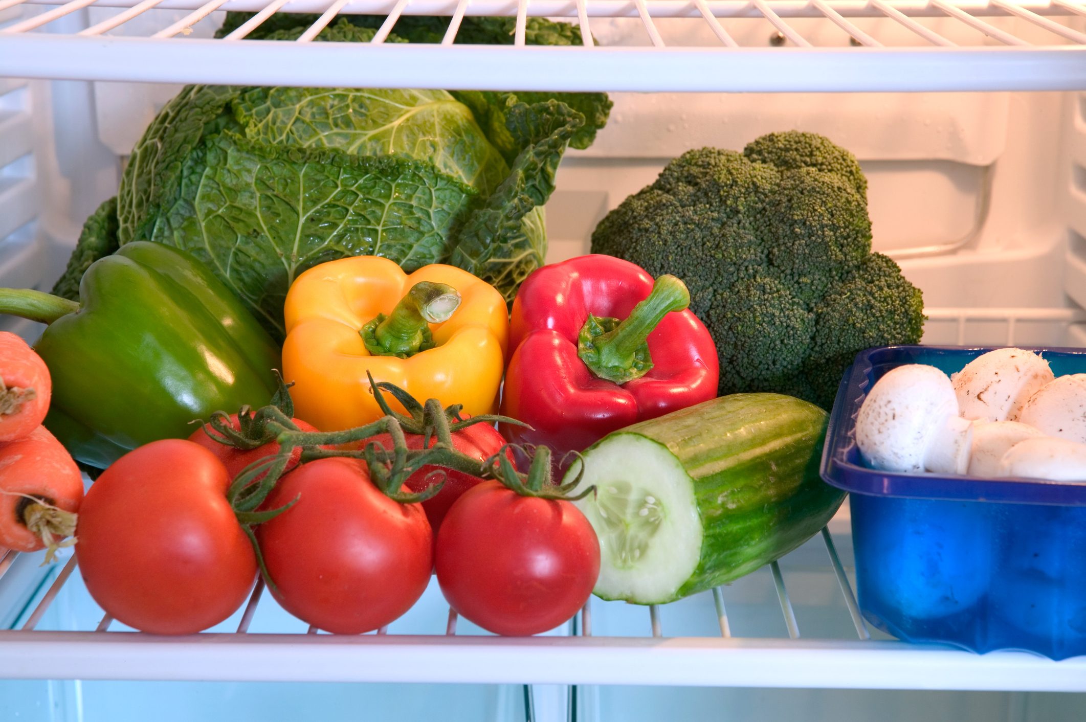 Refrigerator full of vegetables