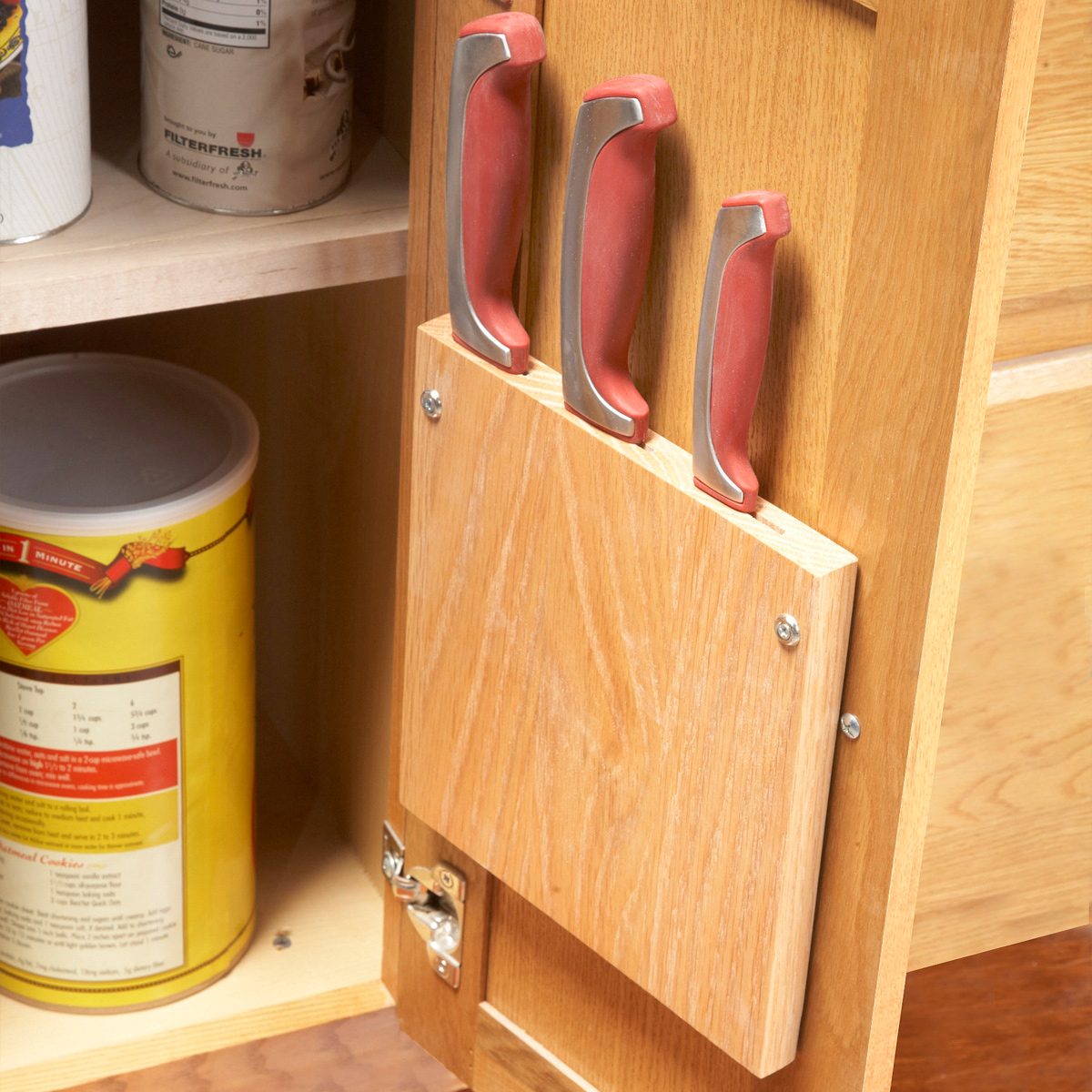 Easy Diy Projects To Increase Kitchen Cabinet And Drawer Storage Cabinet Door Knife Rack